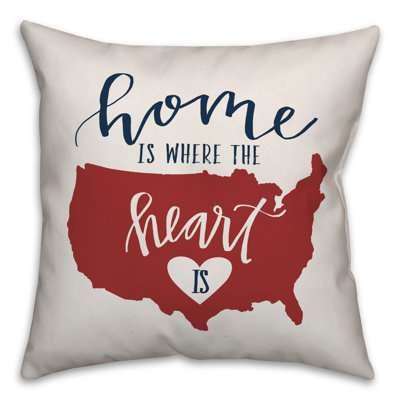  Coussin intérieur / extérieur Home is Where the Heart is Home