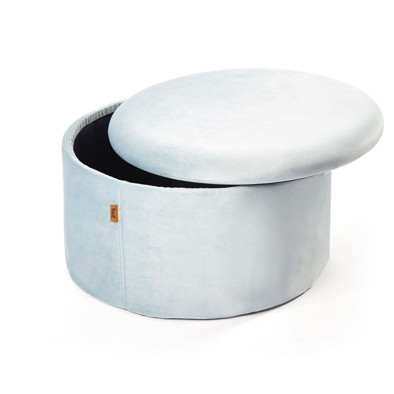 Velvet Ottoman, Blue