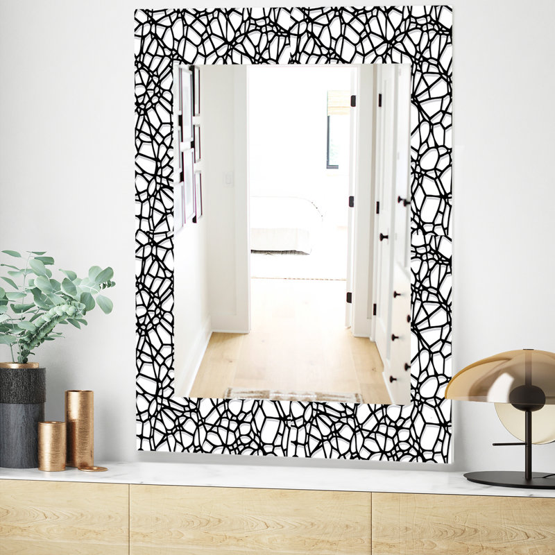 Motif abstrait de mosaïque - miroir décoratif abstrait, H 24 po x l 32 po