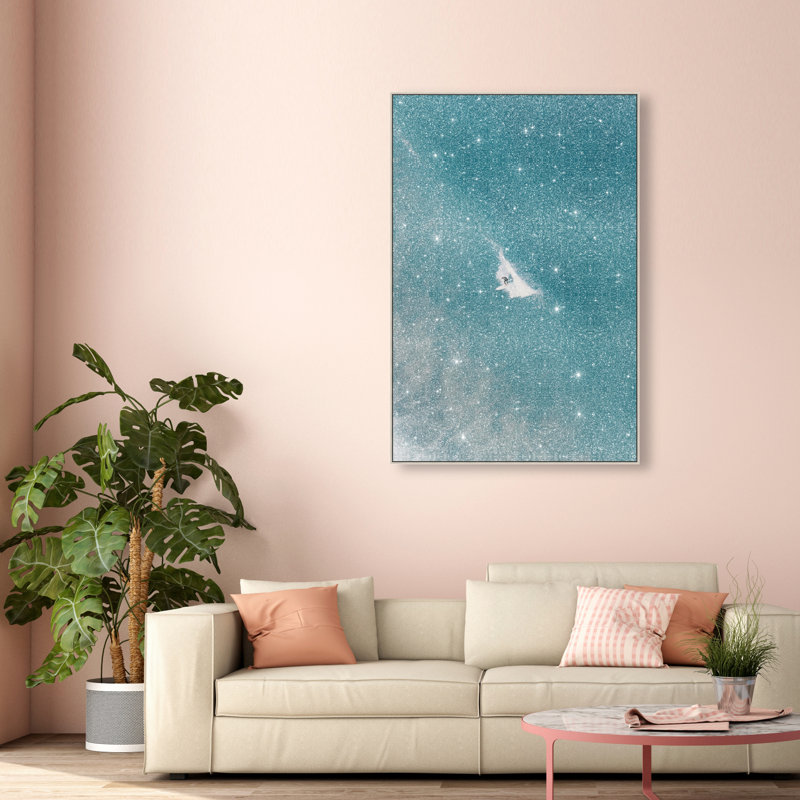 Aquamarine Breath Print by Oliver Gal, 16"H x 11"W, Silver Floater Frame