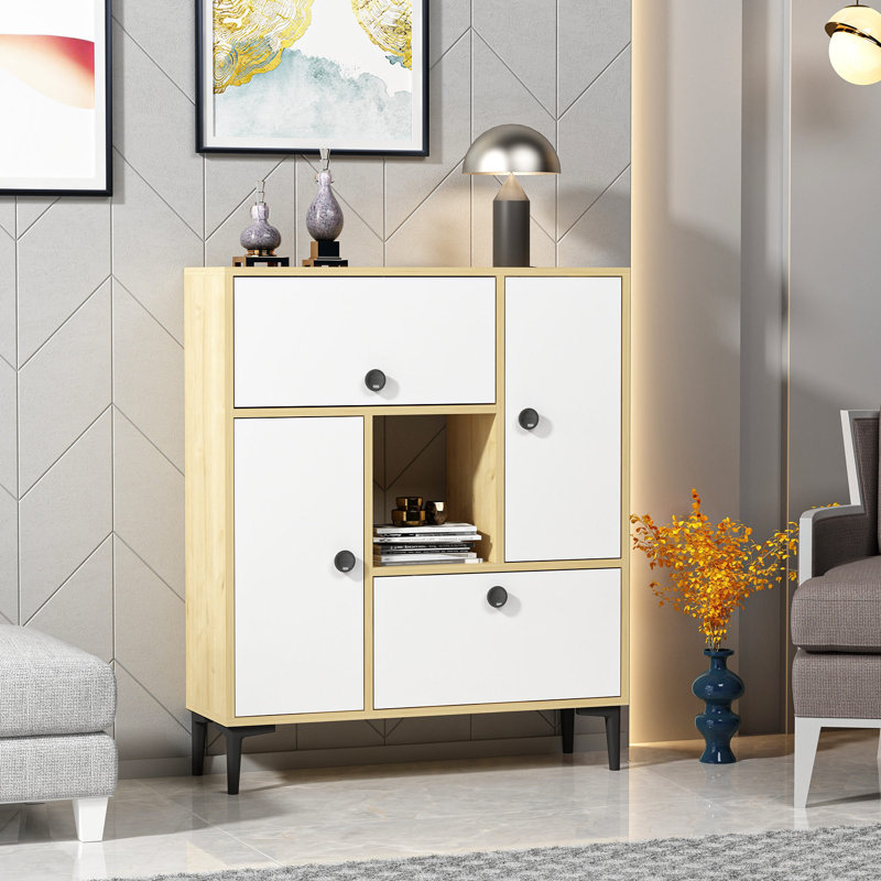Console 35,4 po, Brun / blanc, Brun