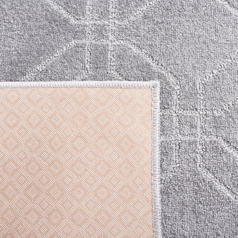 Jan-Michael Pattern And Solid Performance Geometric Rug, Rectangle 5'3" x 7'6"