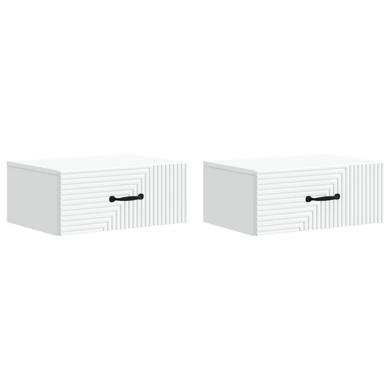 49cm W Manufactured Wood Bedside Table, White
