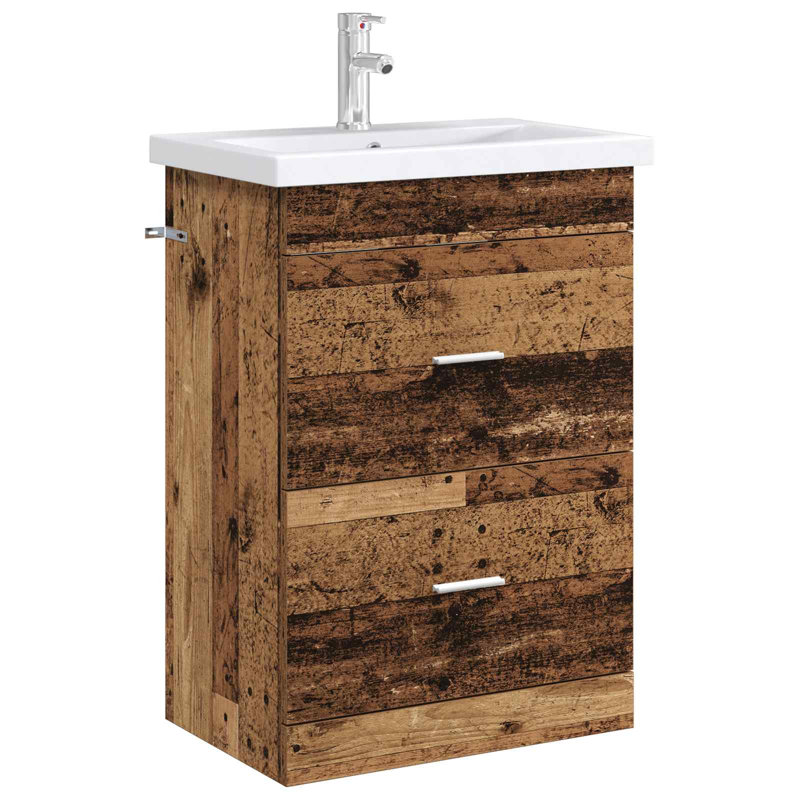 56cm Bathroom Vanity Base Only, Old Wood