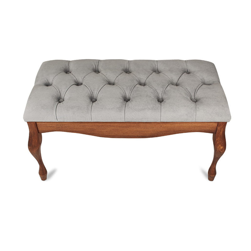 Moorebank 100% Polyester Upholstered Bench, H40 x W120 x D40cm, Grey/Nut