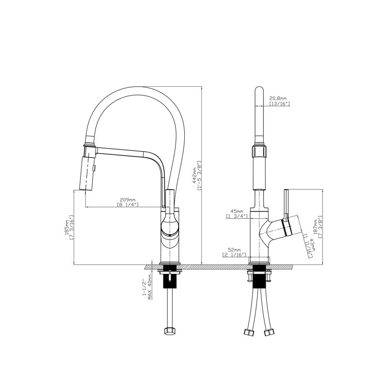 Belfry Kitchen Gabilan Pull Down Kitchen Faucet