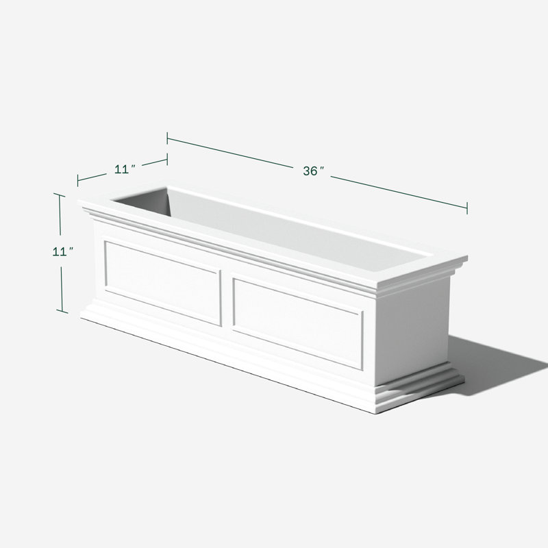Abram Window Box Planter, White, 2