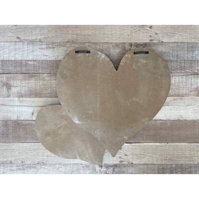 Double Heart Wood Wall Memo Board