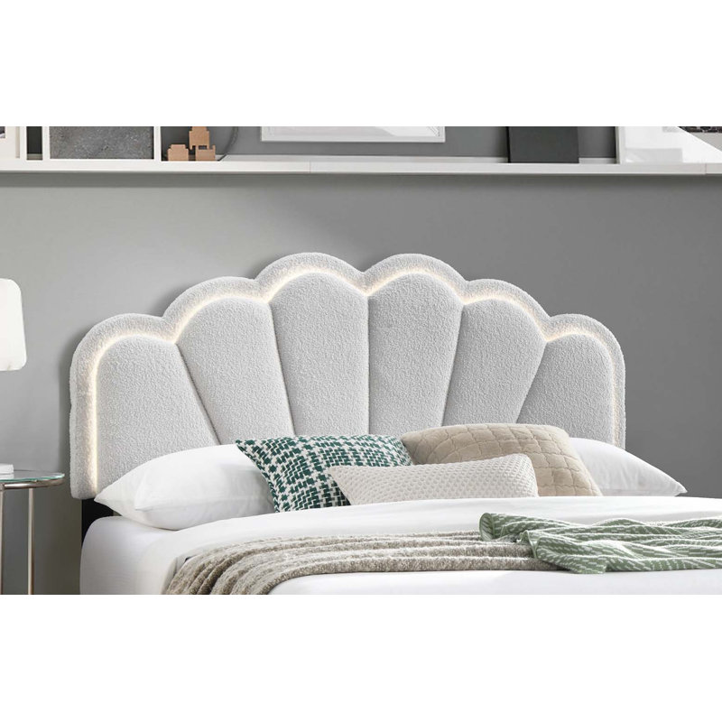 Lit plateforme avec lumières DEL intégrées, Grand, White