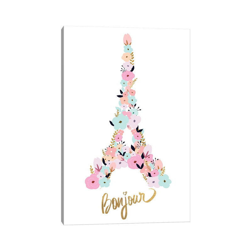 Bonjour 1 Piece Wrapped Canvas Wall Art, 101.6 cm H x 66.04 cm W x 3.175 cm D