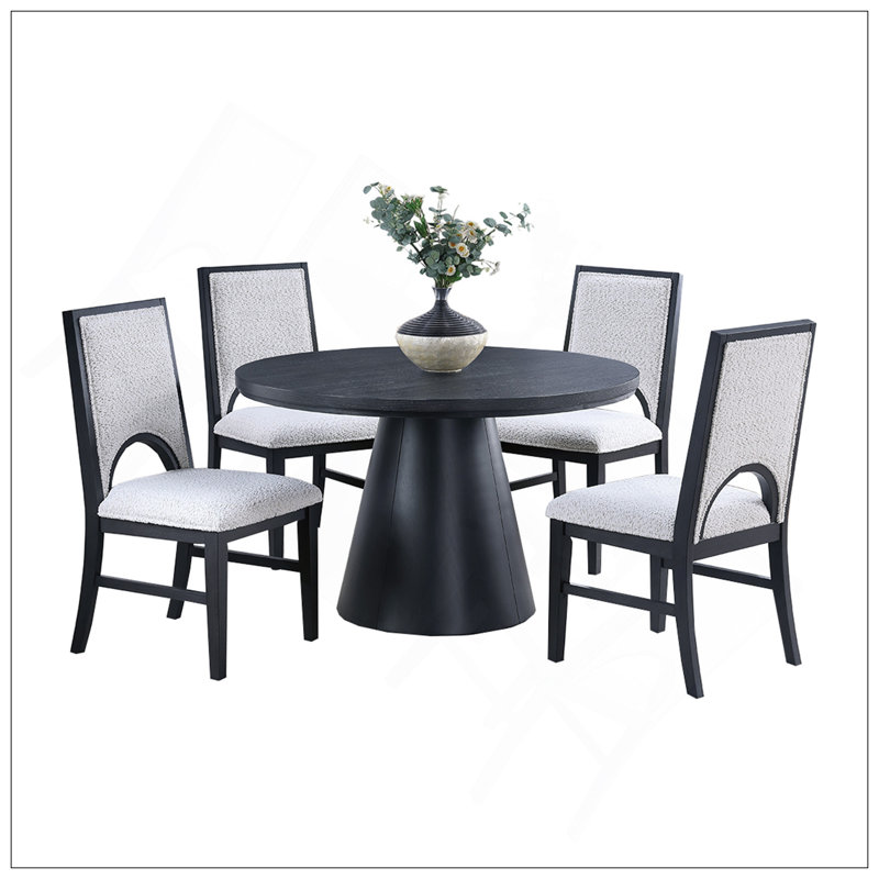 Table de salle à manger et chaises d'appoint 4X Ensemble de salle à manger 5 pièces