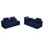 Canapé modulaire en forme de L, canapé modulaire compressé en velours côtelé de style minimaliste moderne, se déplie en lit, chambre à coucher, canapé compressé confortable, conception éco-efficace (bleu)-1019702050-1019702057-1019702060