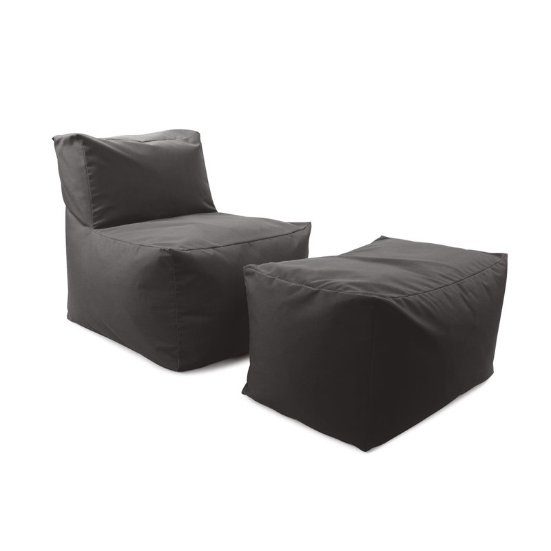 Talleyrand Outdoor Pouf Chair Cover, Seascape Canyon, Gray