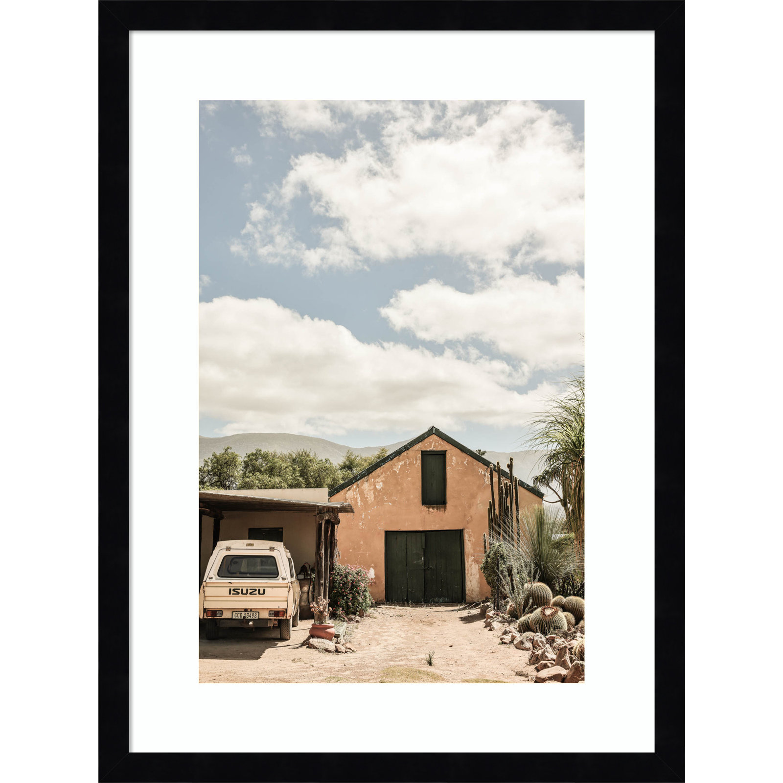 Karoo Farm House 02 by Shot by Clint Wood Framed Wall Art Print, Black Framed, 21" H x 16" W