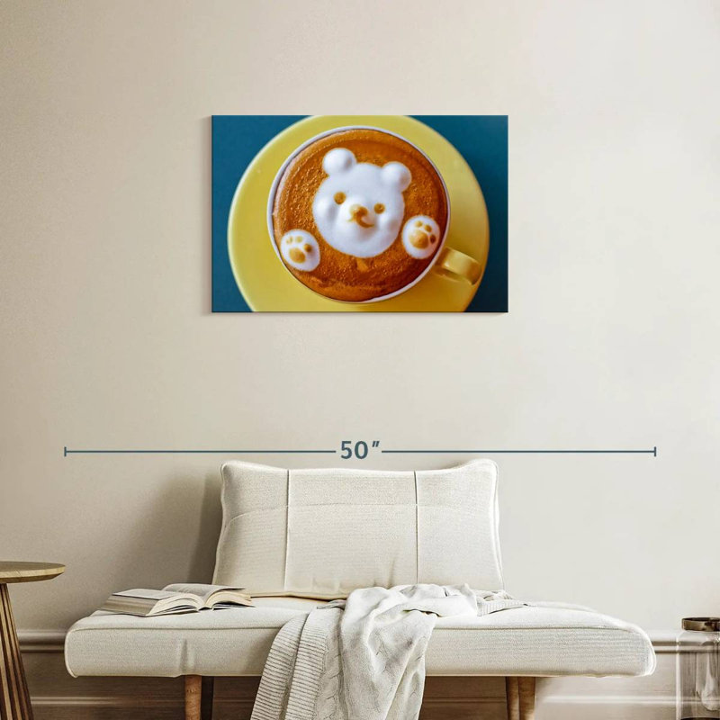 Yarlin Bear Latte Coffee, 20" H x 30" W