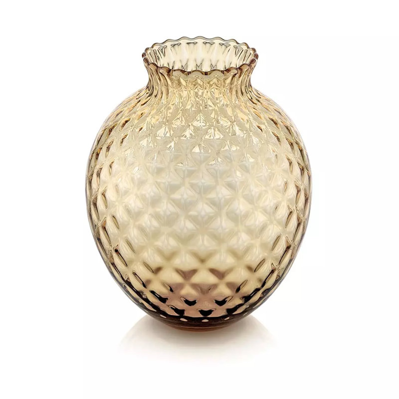 Infiore Vase, 11.2" H x 9.4" W x 9.4" D, Honey