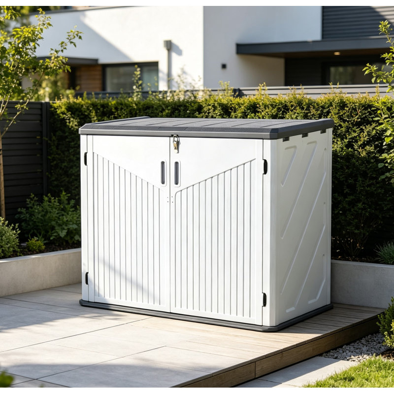 Remise à déchets horizontale en résine 4,4 pi x 2,5 pi 900L