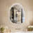 Stylish Stone Border Irregular Led Wall Mirror Bathroom Vanity Mirror With Blaklit 3 Color Temperature Lights Anit-fog Dimmable, 3 Touch Sensor Switch Plug In-1219781563