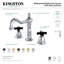 Robinet de salle de bain espacé à deux poignées et 3 poignées à fixation sur le comptoir avec bonde escamotable en laiton Kingston-12624429