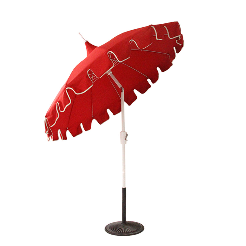 Lillie 7.5' Market Umbrella, Red/White