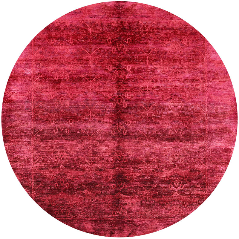 Tapis marocain tissé à la machine, Rond 3 pi