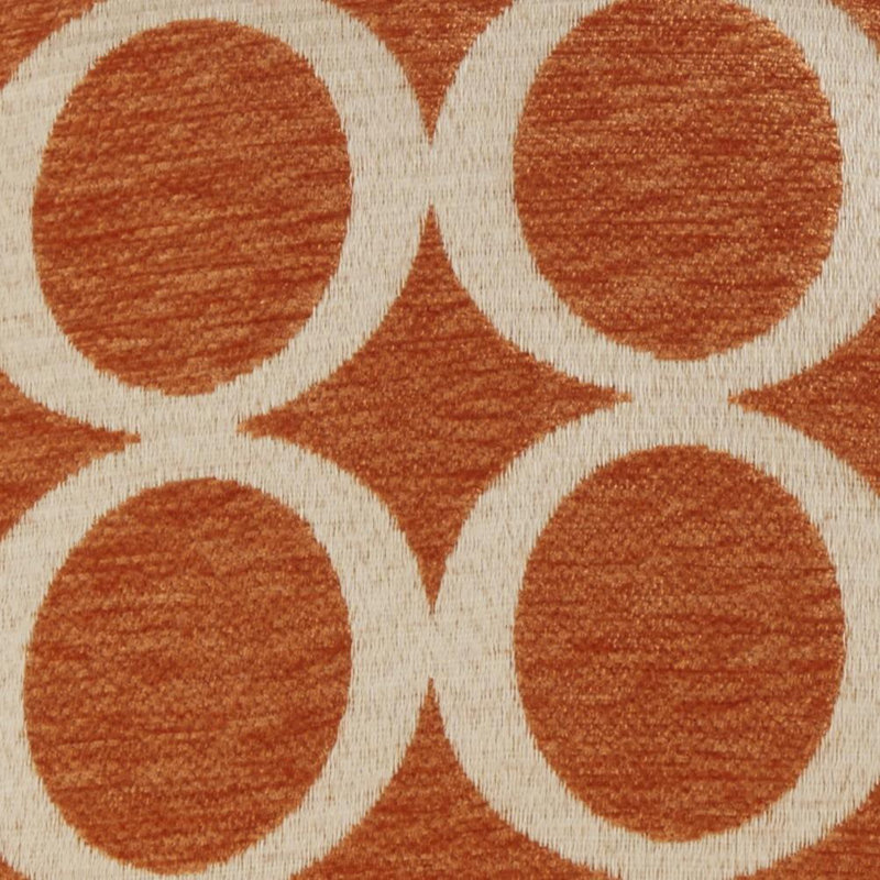 Broward Geometric Square Cushion, Orange/Cream