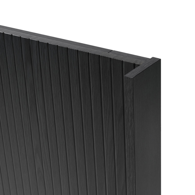Queen Size 64.4" Wide Black Oak Wood Headboard, Modern Wall Mounted Fluted Wingback Design Thought, Elegant Real Constitution, Contemporary 3d Configured Look, And Easy To Assemble Quickly Bed's
