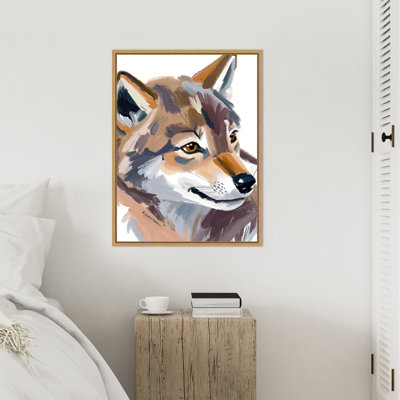 «Wolf» par Gombosi, reproduction d'art sur toile encadrée