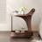 Retro Walnut Wooden Side Table with Cart-110582321
