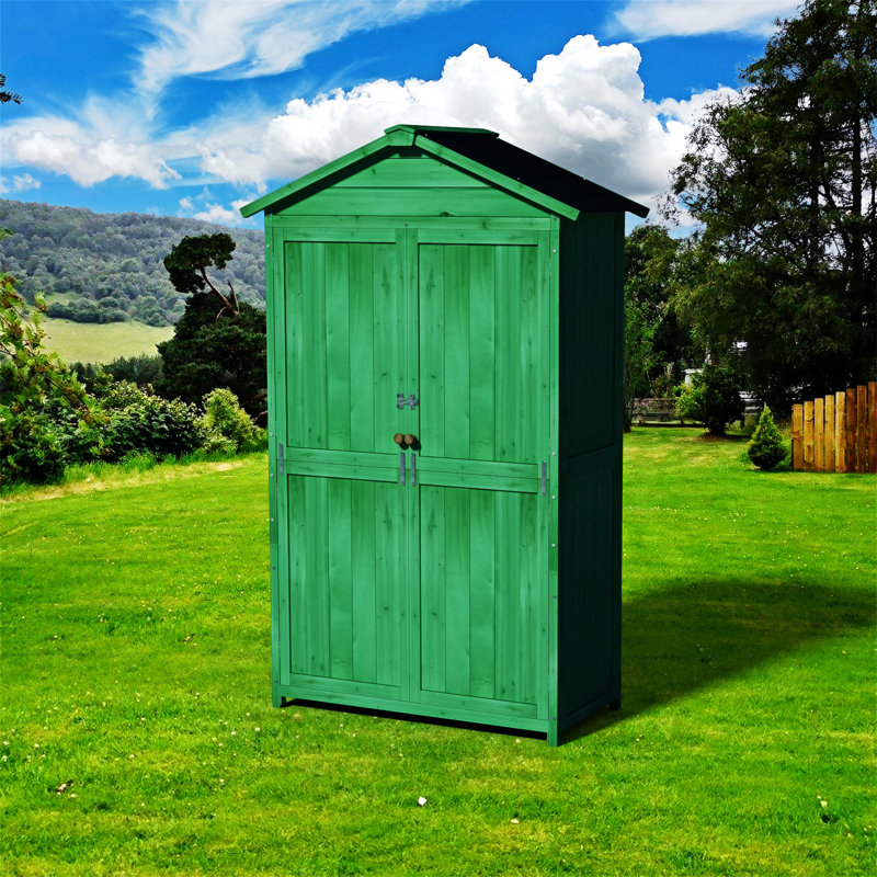 Outdoor 35.6"X 18.1"X 66.15" L Wood Storage Shed