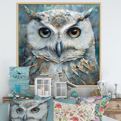 Portrait d'un hibou blanc tribal magique