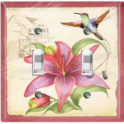 Plaque murale d'interrupteur à bascule à fleurs 2 pièces
