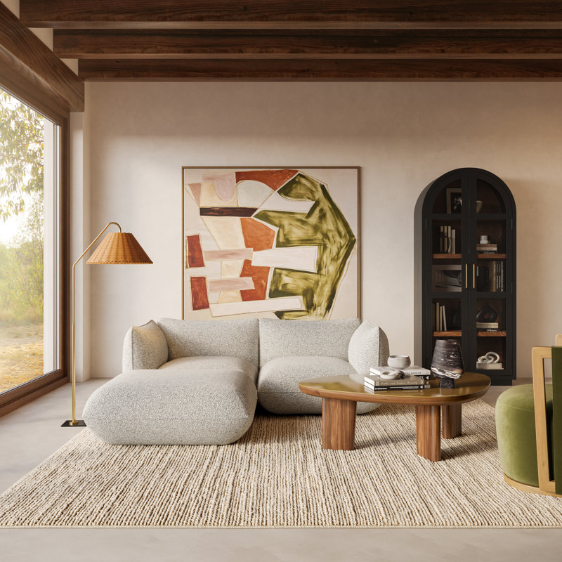 Arezza Stone White Basketweave Modular Small Sectional