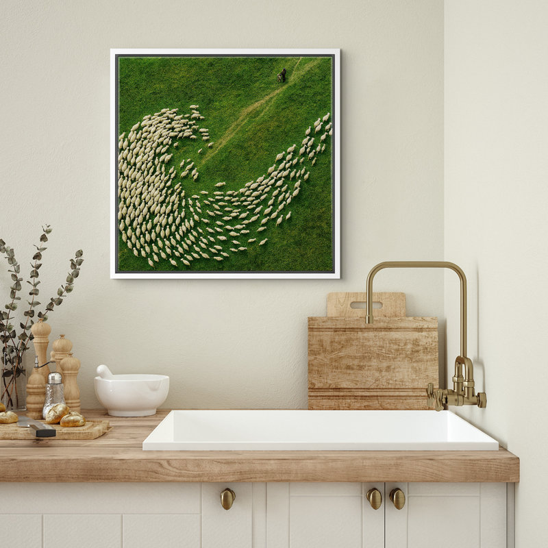 Reproduction d'art sur toile encadrée pour la nature, H 16 po x l 16 po, Blanc