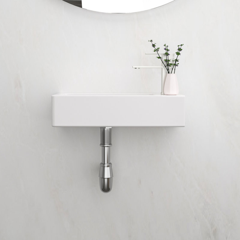 Man Wah 7.28'' Ceramic Rectangular Bathroom Sink