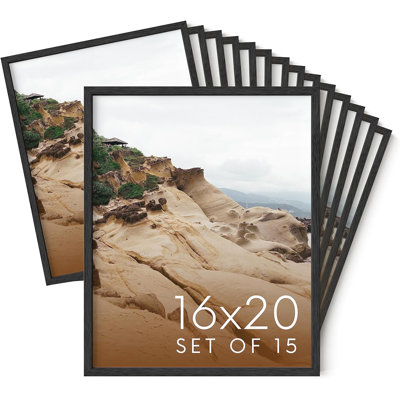 Cadre photo en bois - ensemble de 15
