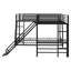 Lit superposé simple au-dessus de L en forme de L avec lit mezzanine simple et bureau intégré, lits triples en métal avec échelle et glissade