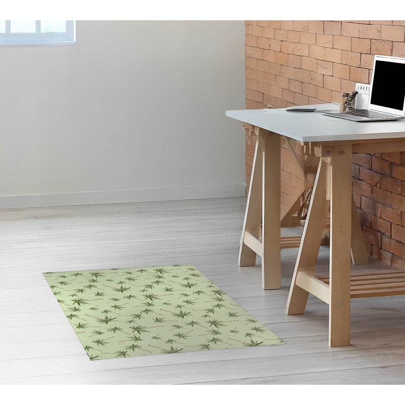 Tapis de bureau léger Summer Palms, L 60 po x P 84 po, Limette