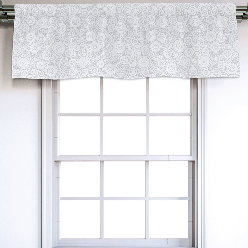 Sateen Geometric Ruffled Window Valance