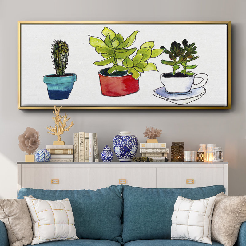 Vibing Succulents II- Framed Canvas