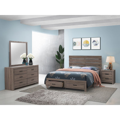 Ensemble de chambre avec lit plateforme 4 pièces Axat