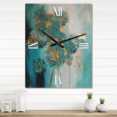 Horloge murale hydrangée fleur rétro