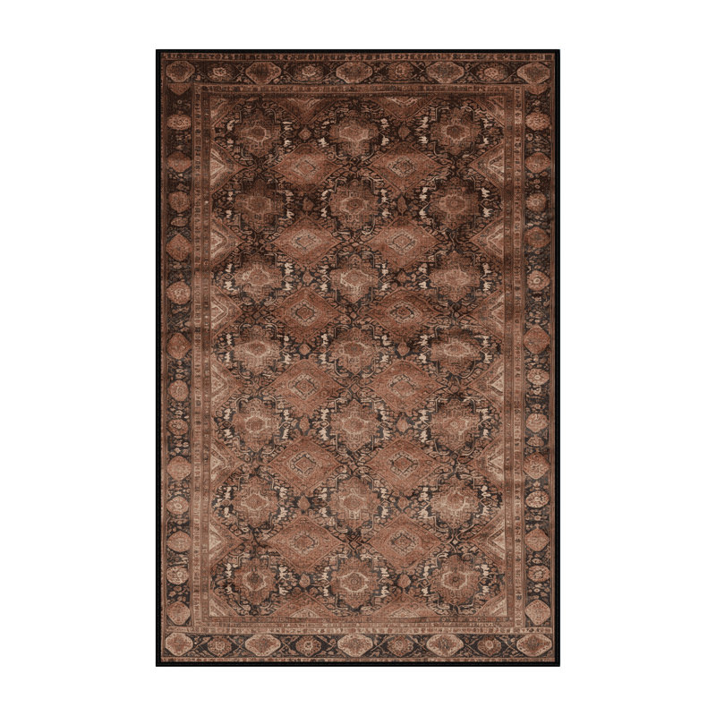 Tapis brun lavable à la machine, Rectangulaire 2 pi x 3 pi