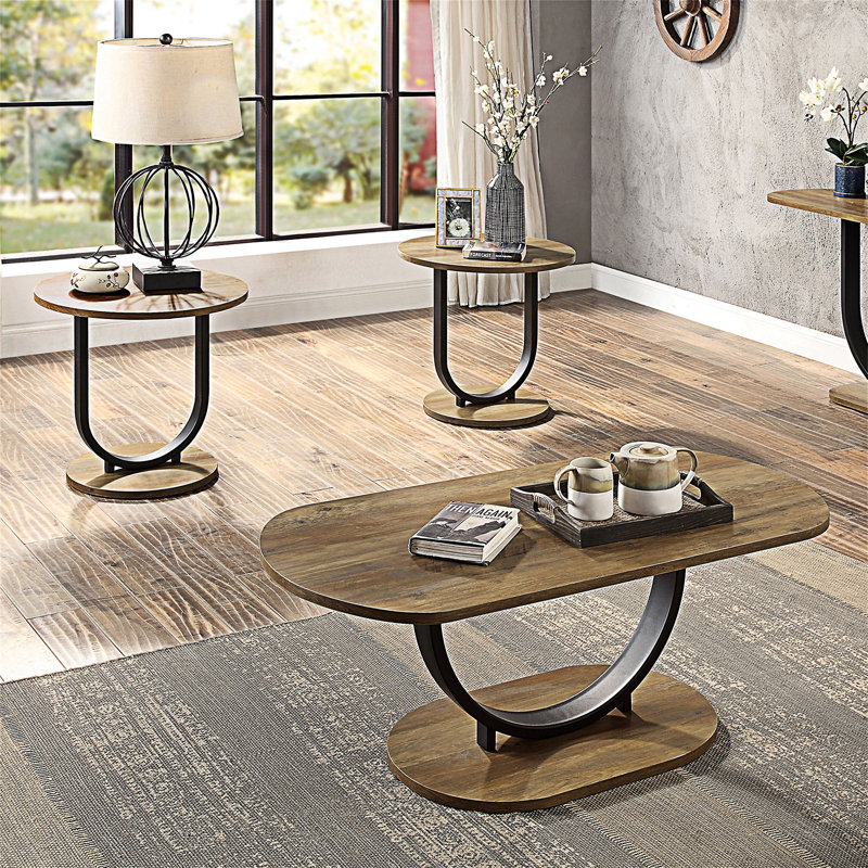 Coffee Table Set Oval Coffee Table X Round End Table