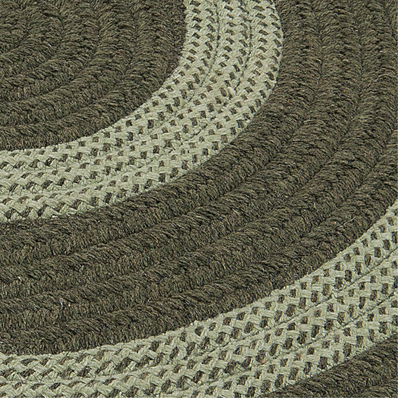 Tapis de zone verte tissé à la main Van Cleef, Ovale 5 pi x 8 pi