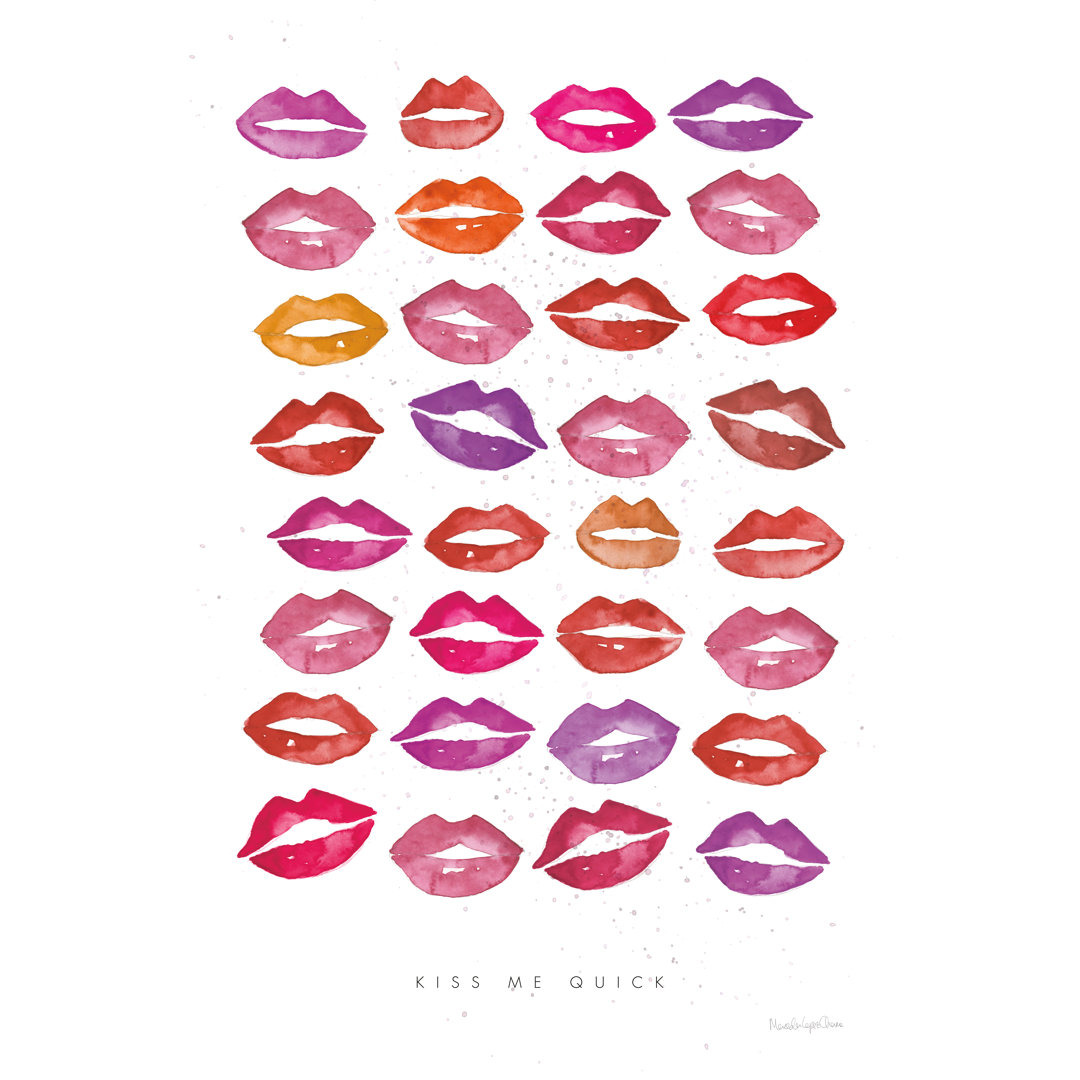 Kiss Me Quick by Mercedes Lopez Charro - Wrapped Canvas Painting