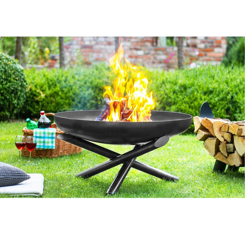 Round Smokeless Fire Pit, 40" H x 70" W x 70" D