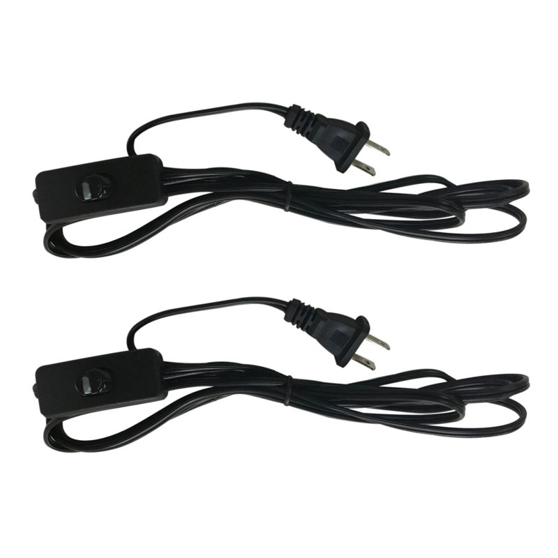 Inline Toggle Switch Replacement Lamp Cord, Black