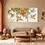 Oiseaux qui volent près de branches de baies, ensemble de 3 impressions sur toile-1441773053