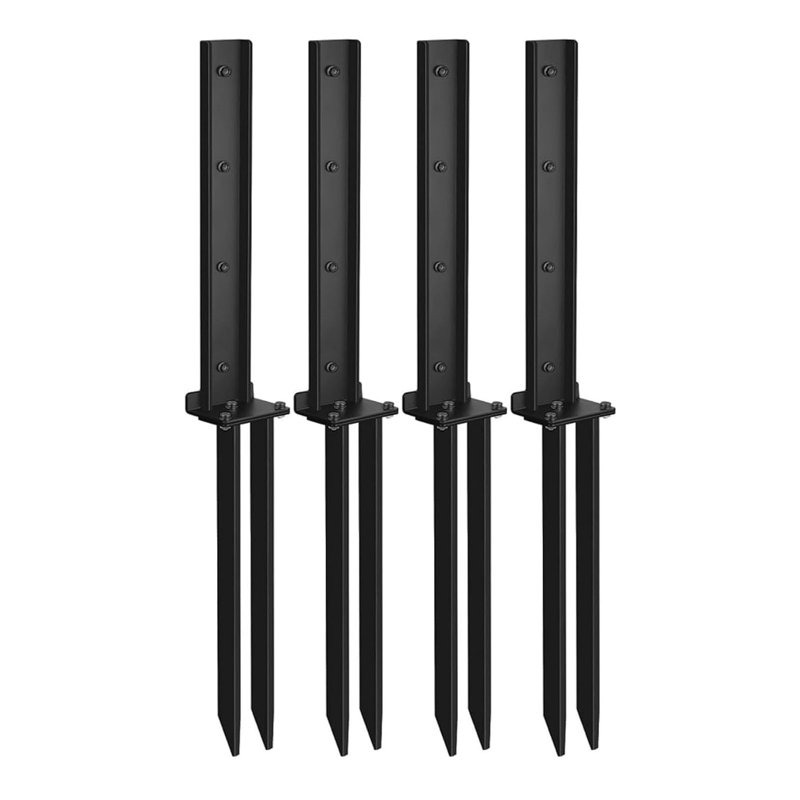 4 Pack Fence Post Repair Kit Ground Spike for Repairing Tilted/Broken Wood Posts